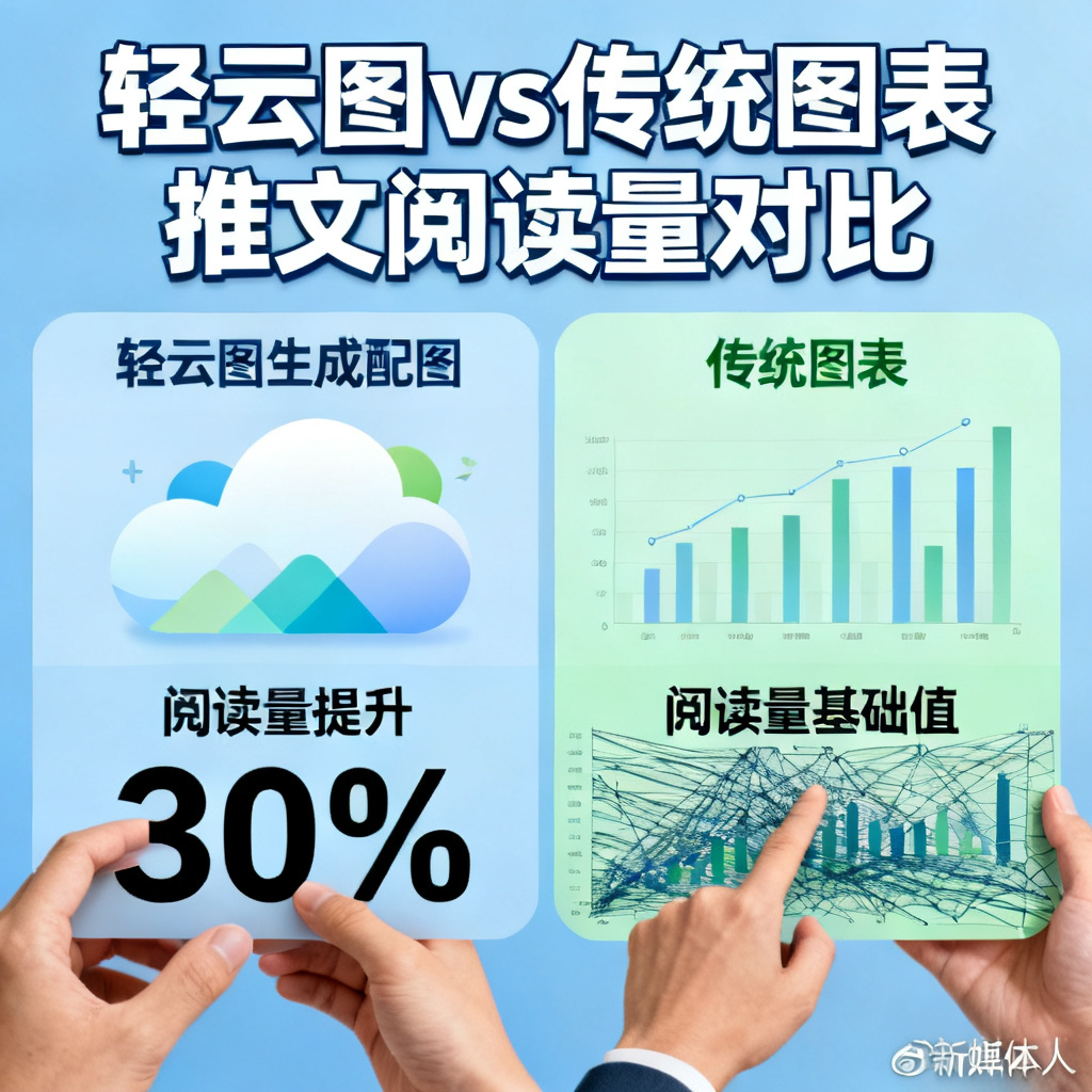 新媒体人使用轻云图生成推文配图，对比传统图表，阅读量数据提升