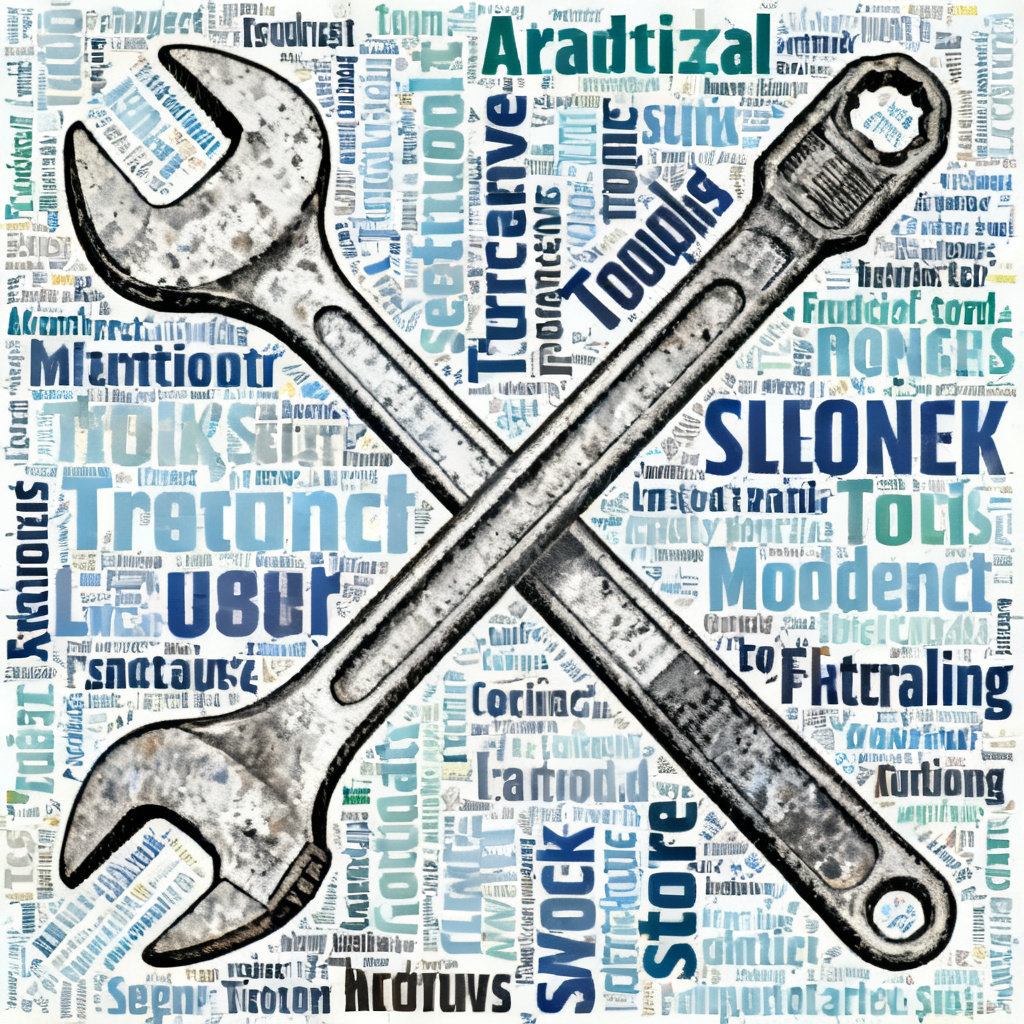 A cluttered and messy word cloud generated by traditional tools, with overlapping text and uneven distribution, looking like a chaotic mosaic pattern.