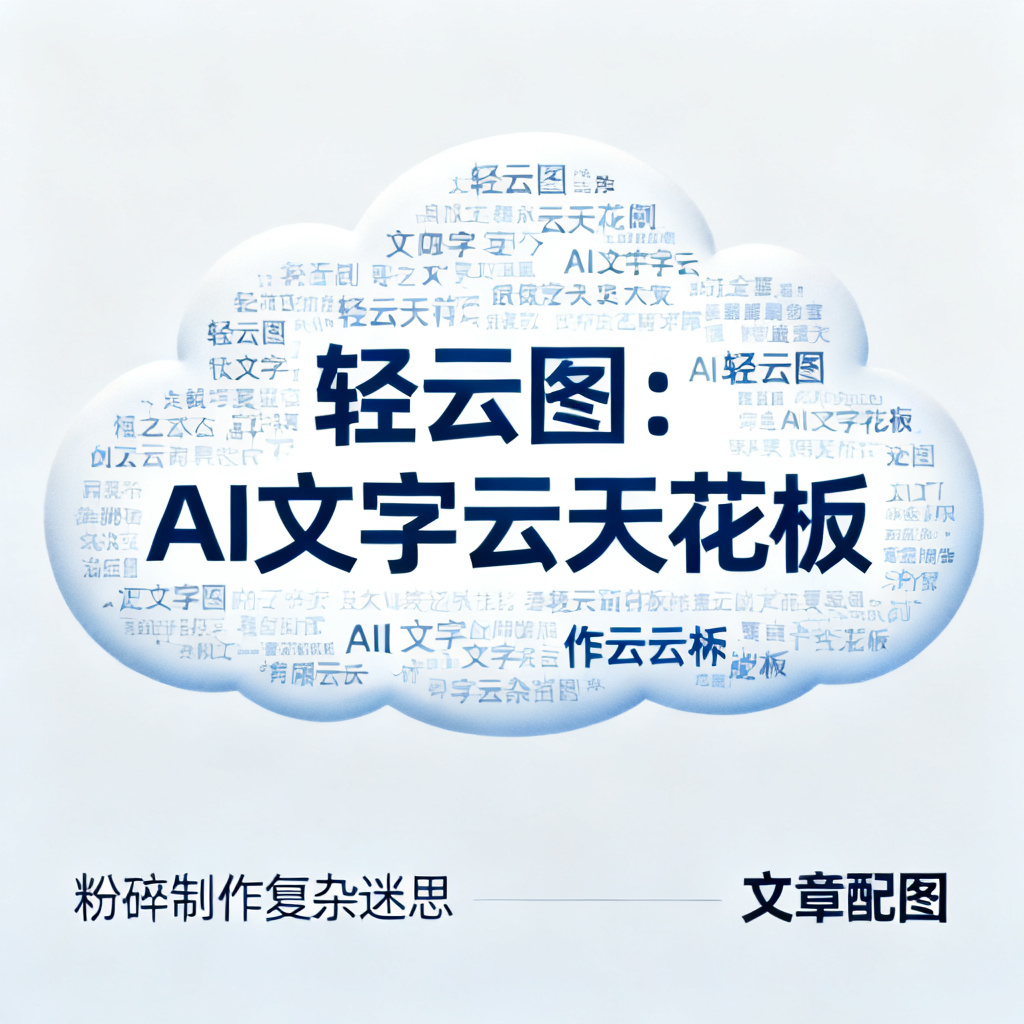 轻云图:AI文字云天花板,粉碎制作复杂迷思,文章配图,构图简洁,高清质感