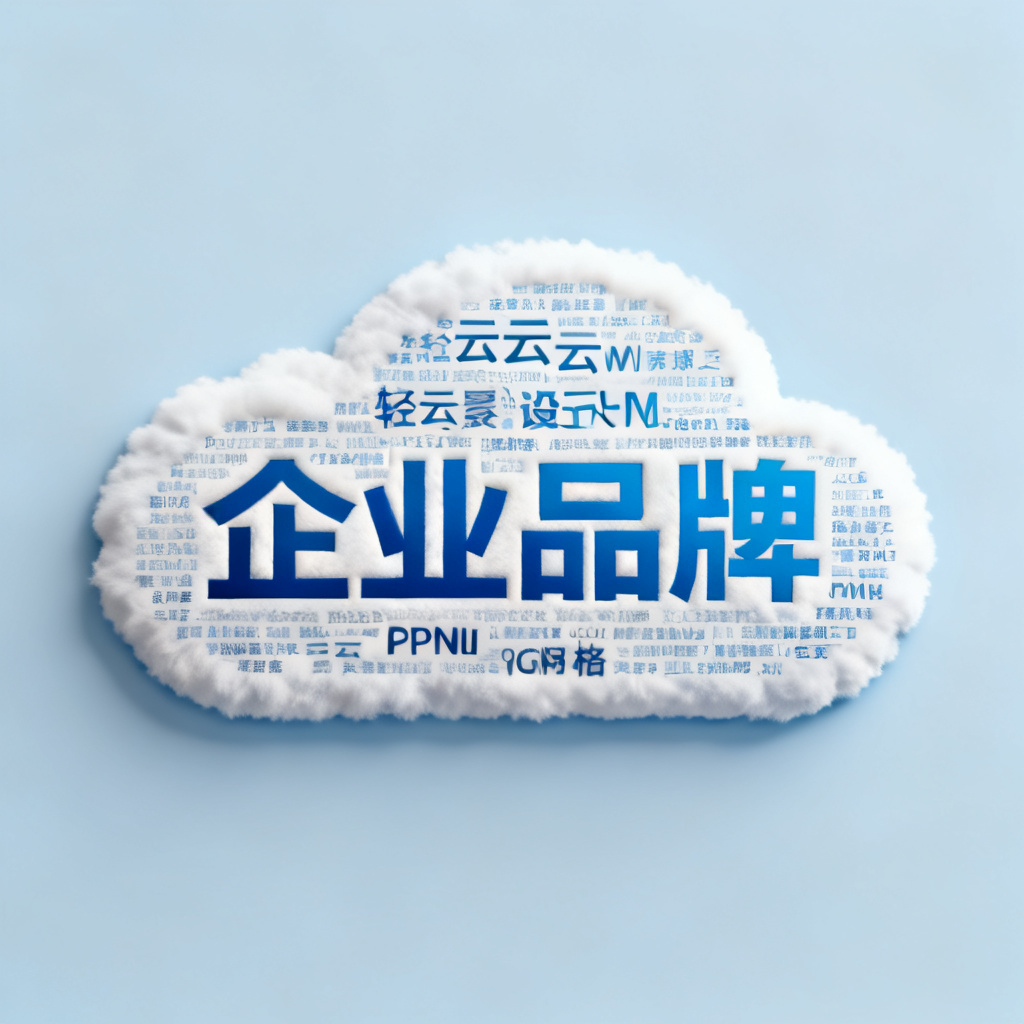 一张轻云图生成的高清文字云，形状为品牌Logo，主题为“企业品牌”，使用特定品牌颜色，导出为PNG格式