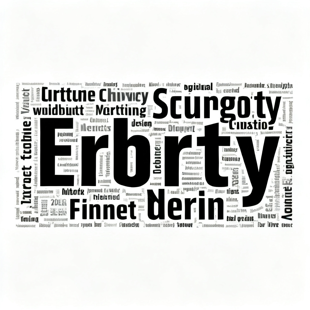 A flat, monochrome word cloud generated by traditional software, showing basic rectangular layout with uneven font sizes, lacking visual depth and interactivity. The image has a dated, low-resolution appearance.