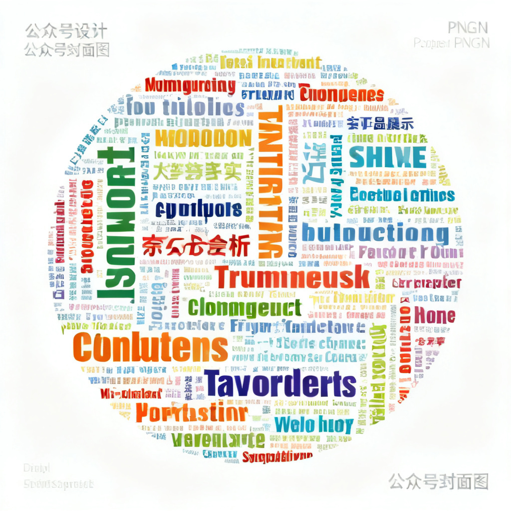 一张高清PNG格式的文字云，形状为圆形，文字以不同颜色和大小排列，背景简洁，适合用于公众号封面图